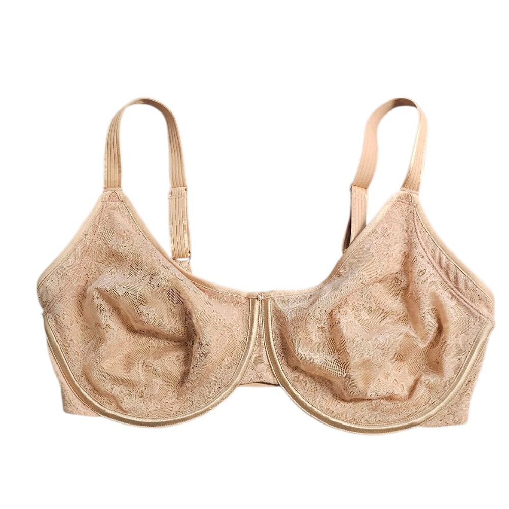 Le Mystere Underwire Lace Bra, Beige, Large Cup, Size 36G